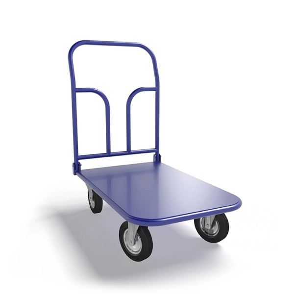 фото тележка платформенная со складной ручкой тпср 1 м (500х800) г/п 400 кг.160 черная резина