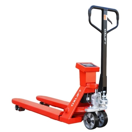 фото ручная гидравлическая тележка с весами oxlift ox25v 2500 кг