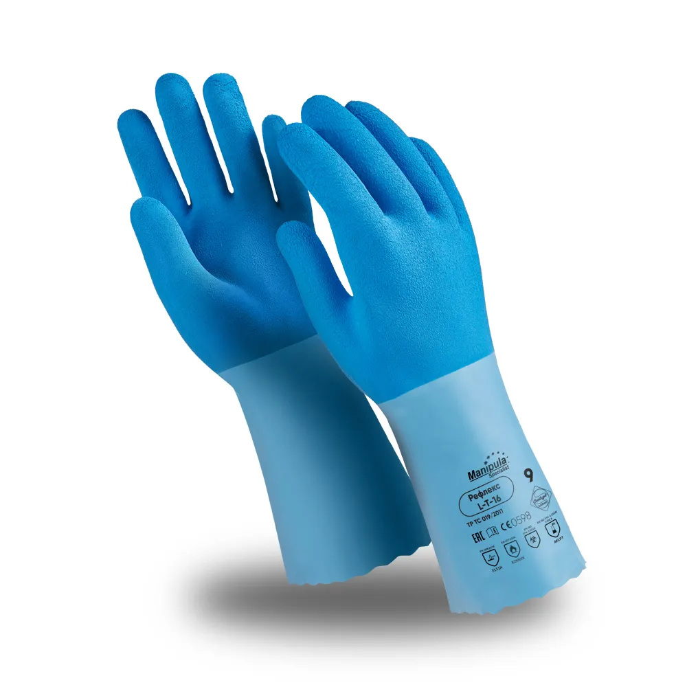 фото перчатки manipula specialist® рефлекс (интерлок+латекс 1,4мм), l-t-16/cg-949
