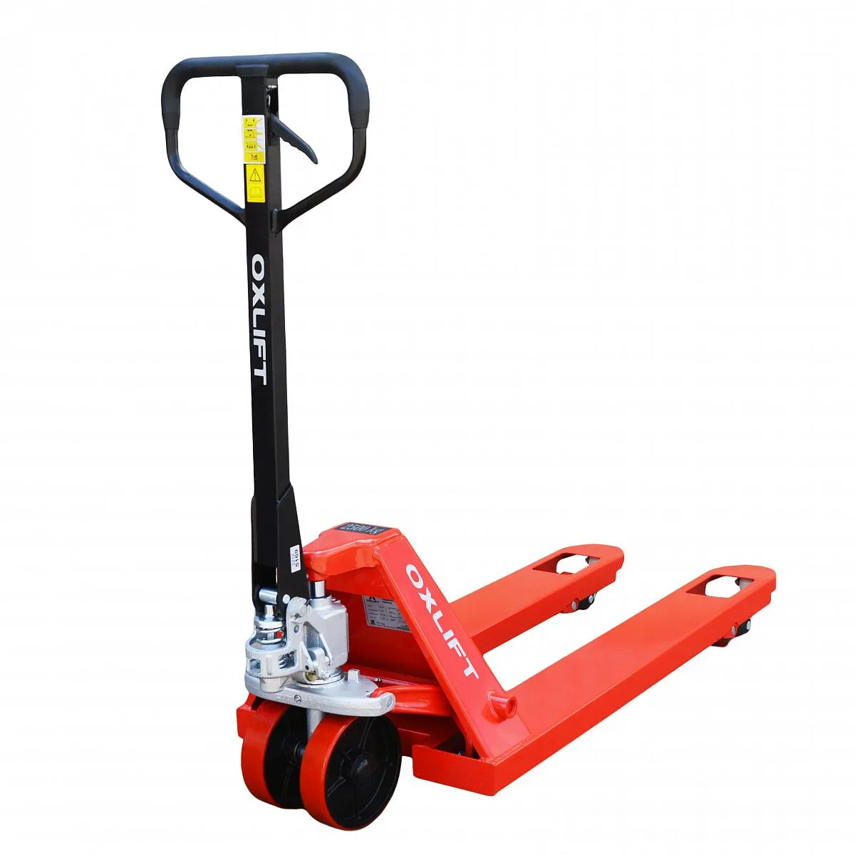 фото ручная гидравлическая тележка коротковильная oxlift ox25p-l800 premium 800 мм 2500 кг